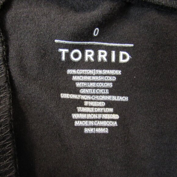 Torrid Full Length Inset Legging Women's Size 0 Stretch Black Panel Detail - Picture 4 of 9